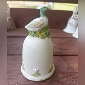 Decorative Bell with Duck Figurine